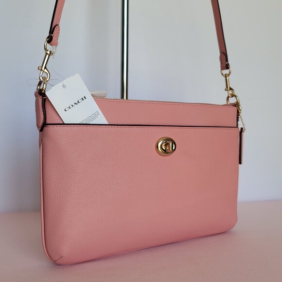 COACH Polly Pebbled Leather Crossbody Bag- Candy Pink color ⭐ - Picture 3 of 16